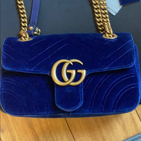 Gucci Marmont Mini GG Cobalt Blue - Picture 3 of 10